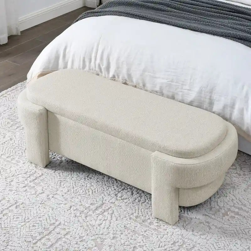 Upholstered Bench with Large Storage SpaceModern Storage Ottoman Benches,for The Living Room, Entryway and Bedroom