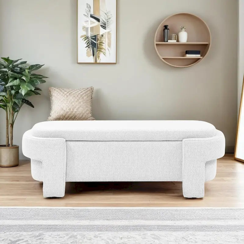 Upholstered Bench with Large Storage SpaceModern Storage Ottoman Benches,for The Living Room, Entryway and Bedroom
