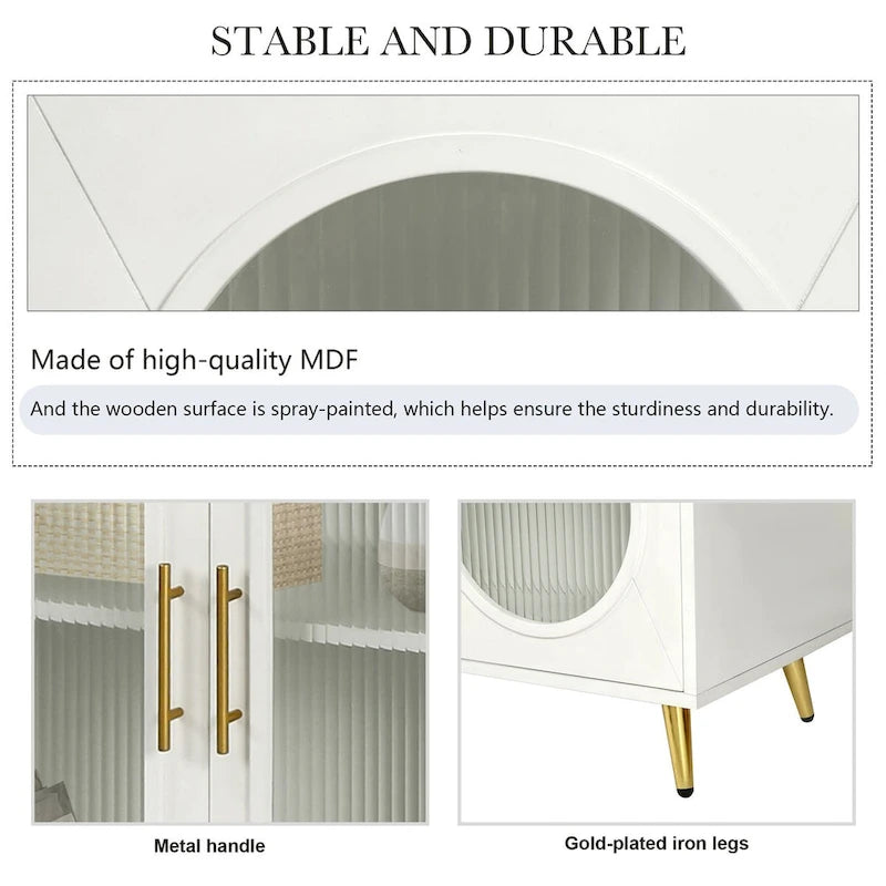 TV Stand for 65+ Inch TV, Wood TV Stand with Storage Cabinet & Adjustable Shelves, Media TV Console for Living Room Bedroom
