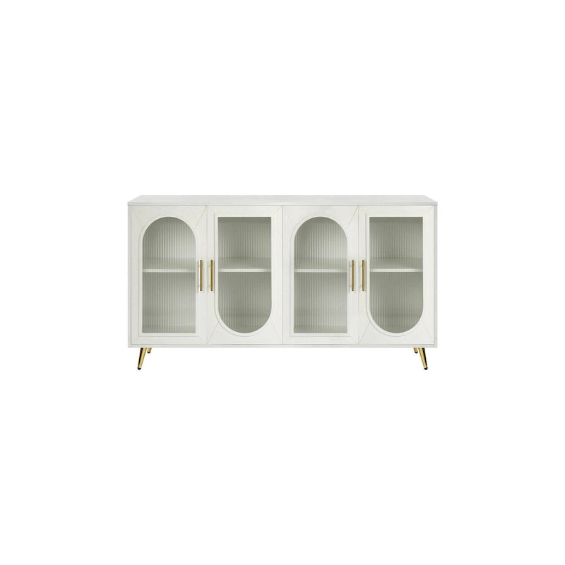 TV Stand for 65+ Inch TV, Wood TV Stand with Storage Cabinet & Adjustable Shelves, Media TV Console for Living Room Bedroom