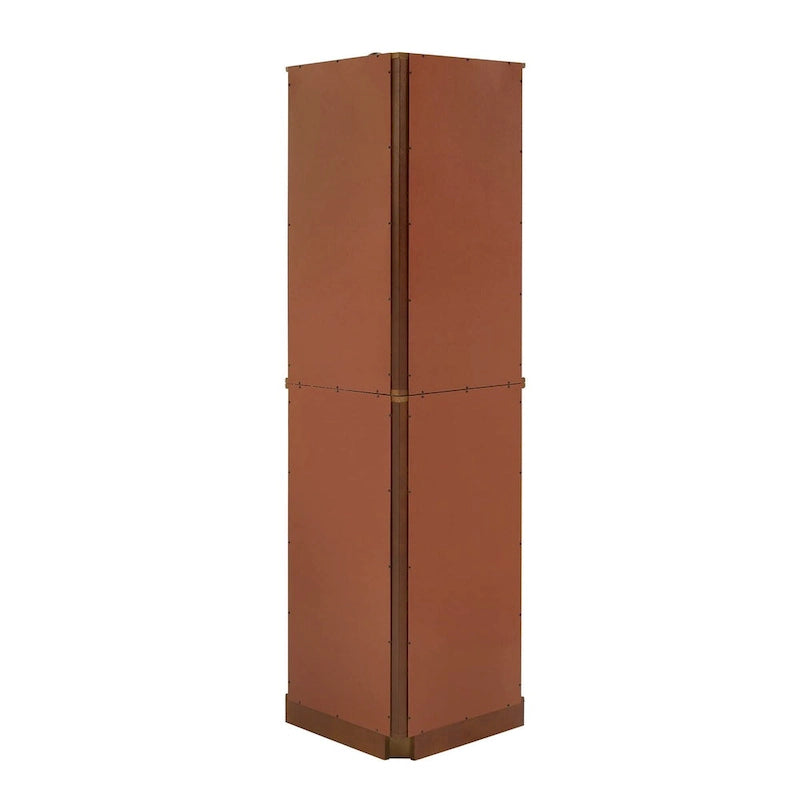 6 Shelf Corner Curio Display Cabinet with Lights, Mirrors and Adjustable Shelves, Walnut