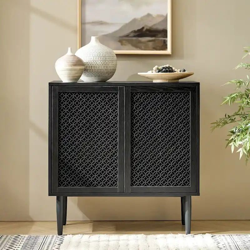 Modern 32Tall 2-Door Accent Cabinet with Light by