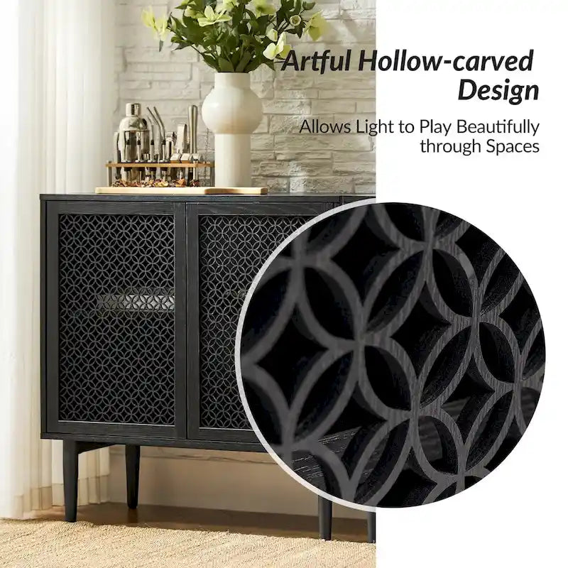 Modern 32Tall 2-Door Accent Cabinet with Light by
