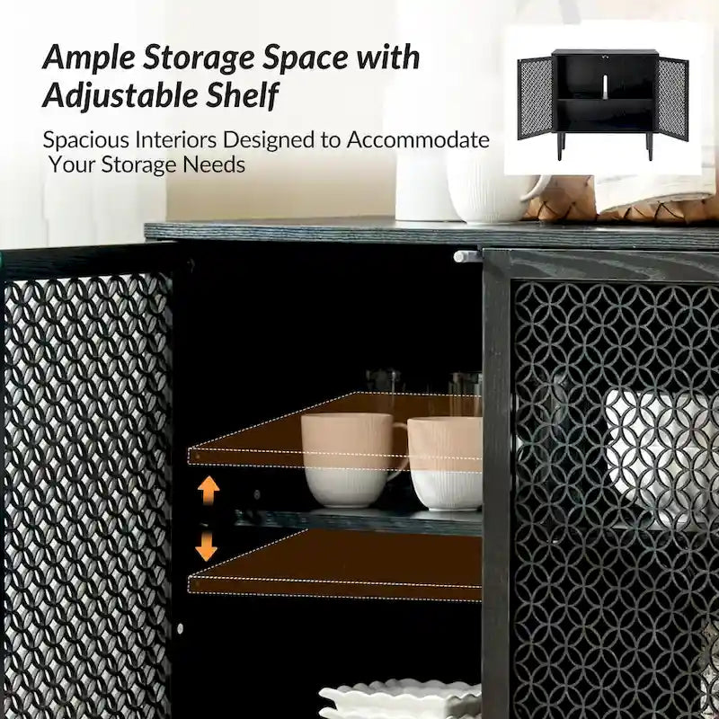 Modern 32Tall 2-Door Accent Cabinet with Light by