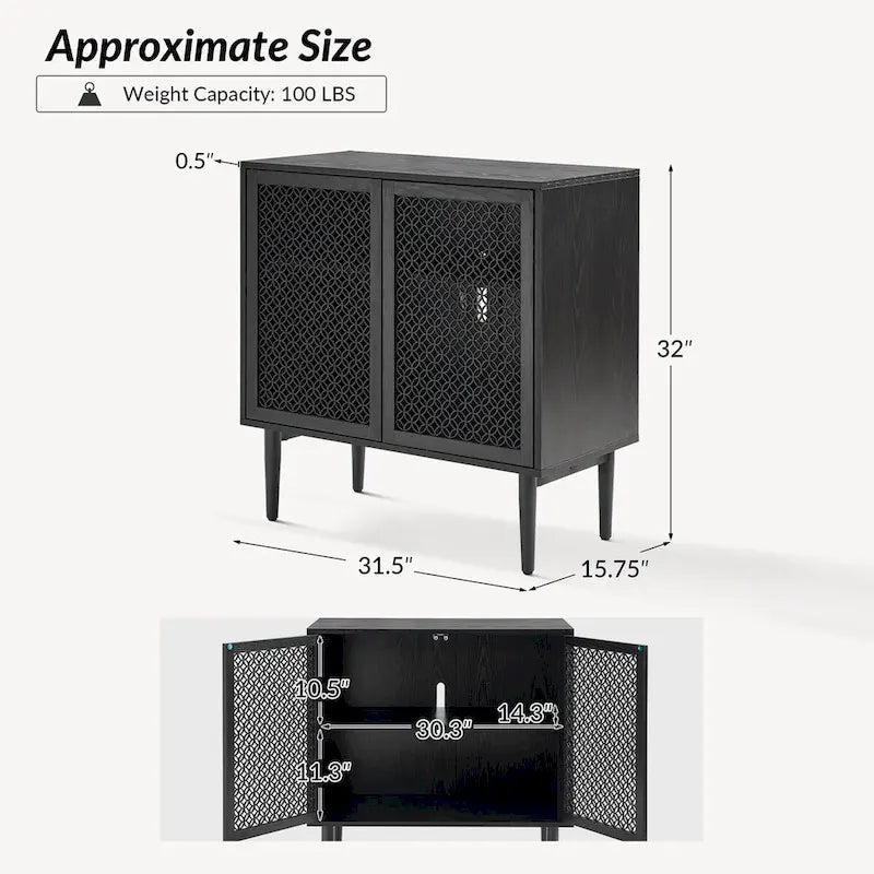 Modern 32Tall 2-Door Accent Cabinet with Light by