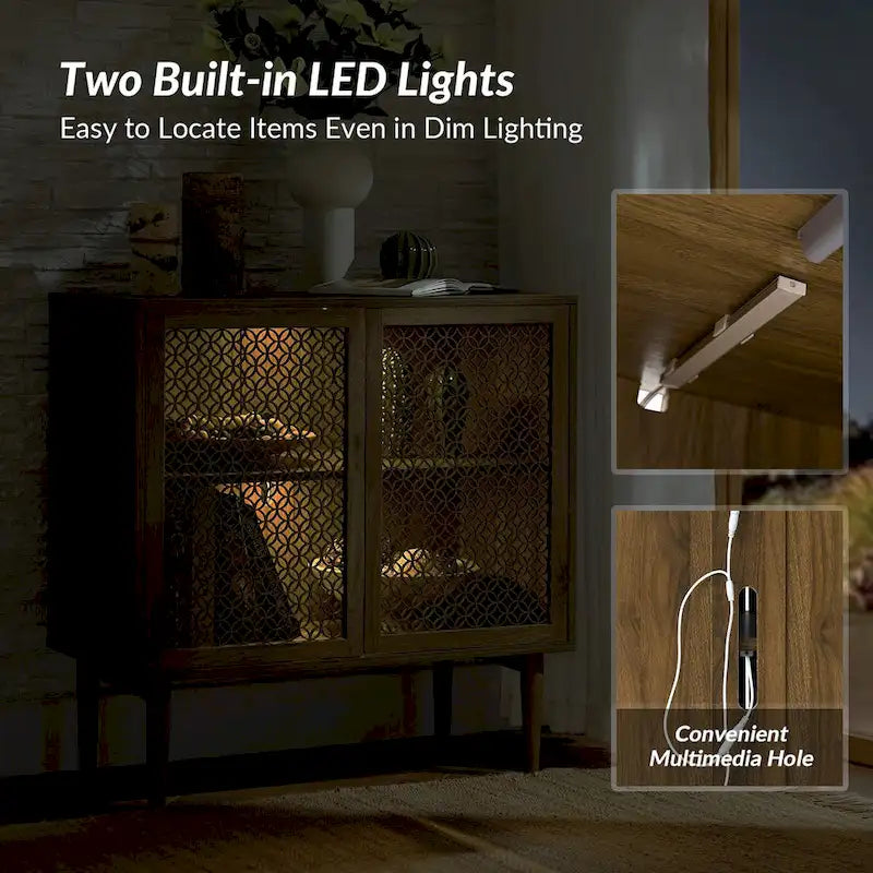 Modern 32Tall 2-Door Accent Cabinet with Light by