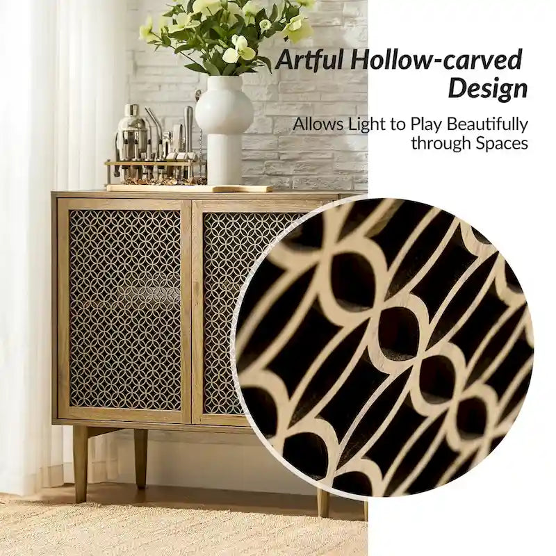 Modern 32Tall 2-Door Accent Cabinet with Light by