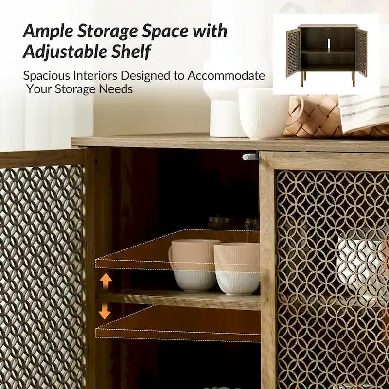 Modern 32Tall 2-Door Accent Cabinet with Light by