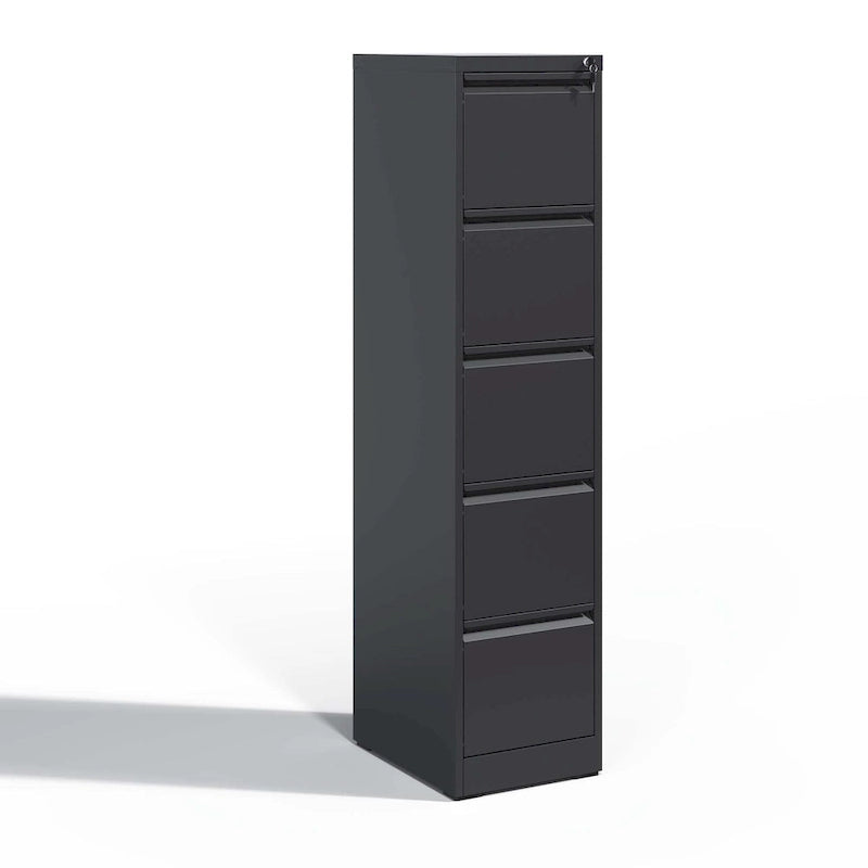 5-Drawers 14.96 W Metal Vertical File Cabinet with Lock Office Home Vertical File Cabinet for A4 Legal/Letter Size
