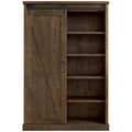 Rustic Barn Door Bookcase, Wood Shelving, Office Bookcase, Brown - 48 W x 72 H x16 D