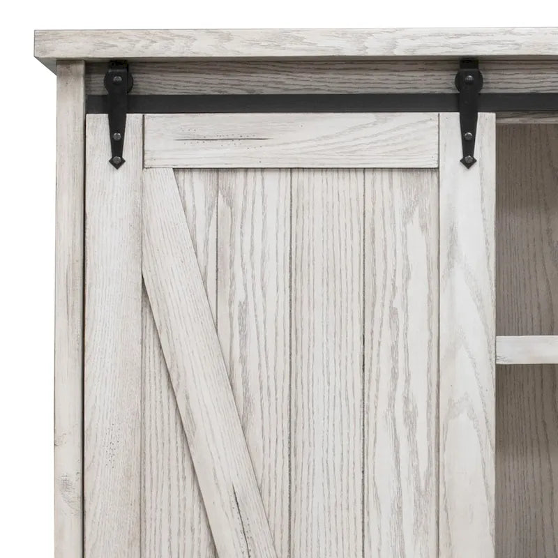 Rustic Barn Door Bookcase, Wood Shelving, Office Bookcase, Brown - 48 W x 72 H x16 D