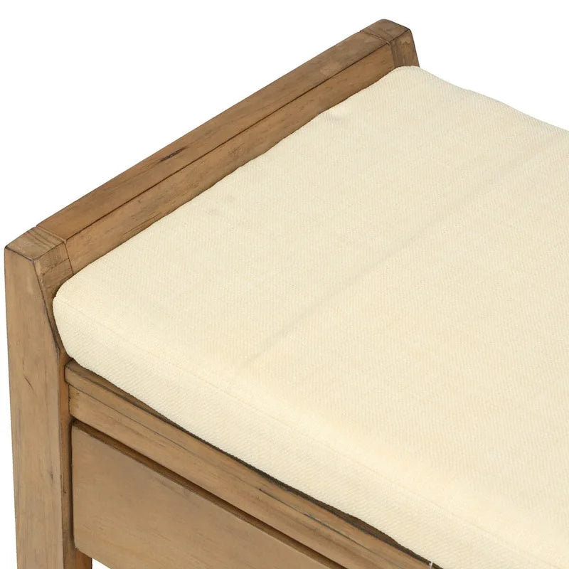 Entryway Storage Shoe Rack Bench with Cushioned Seat and Drawers