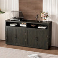 Modern 4-door Classic Sideboard with Open Storage and Adjustable Shelves