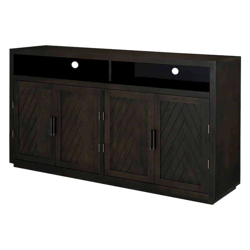 Modern 4-door Classic Sideboard with Open Storage and Adjustable Shelves
