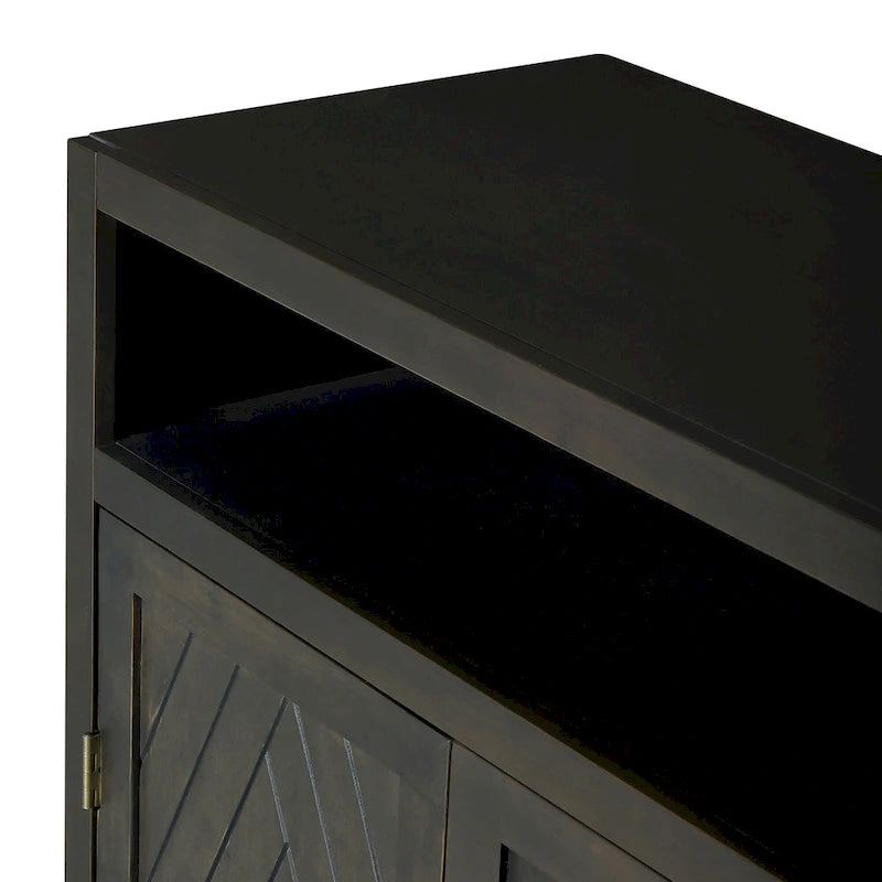Modern 4-door Classic Sideboard with Open Storage and Adjustable Shelves