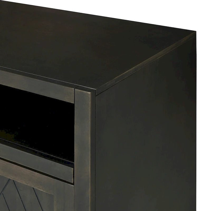 Modern 4-door Classic Sideboard with Open Storage and Adjustable Shelves