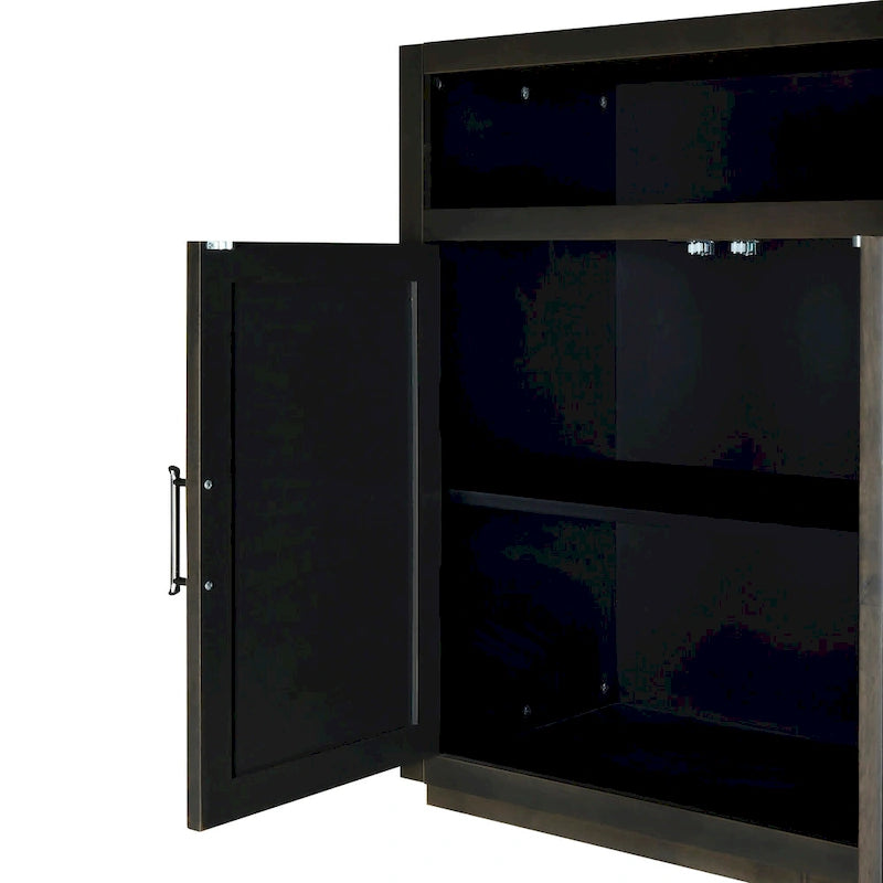 Modern 4-door Classic Sideboard with Open Storage and Adjustable Shelves