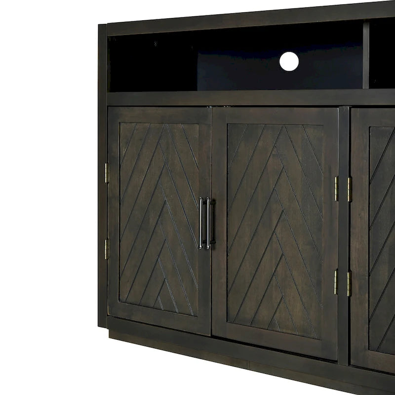 Modern 4-door Classic Sideboard with Open Storage and Adjustable Shelves