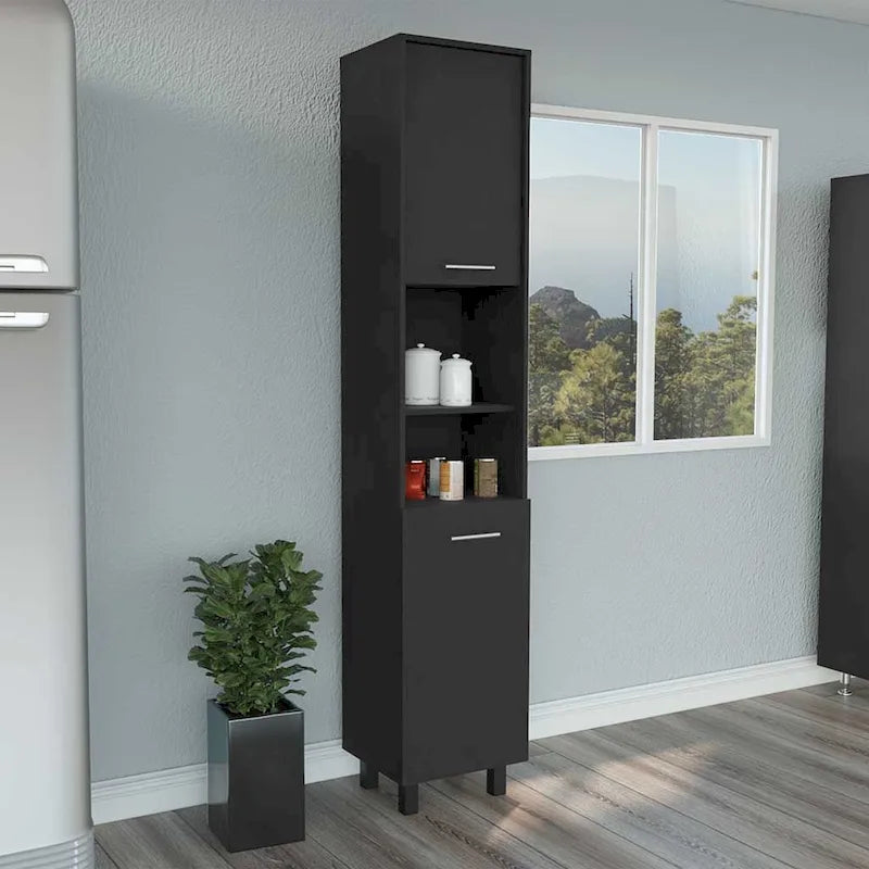 Pantry Cabinet, Three Interior Shelves, White Finish,High quality and durable