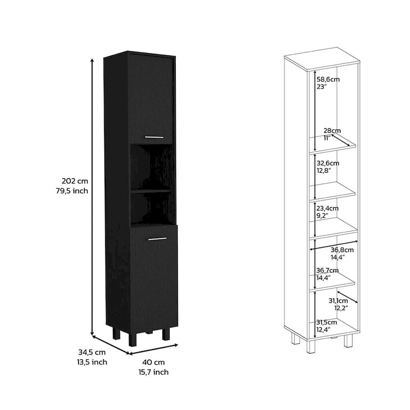 Pantry Cabinet, Three Interior Shelves, White Finish,High quality and durable