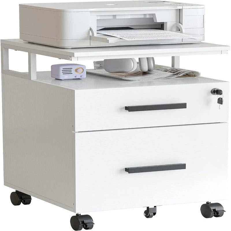 2-Drawer File Cabinet with Lock for Home Office - 17D x 24.3W x 16H