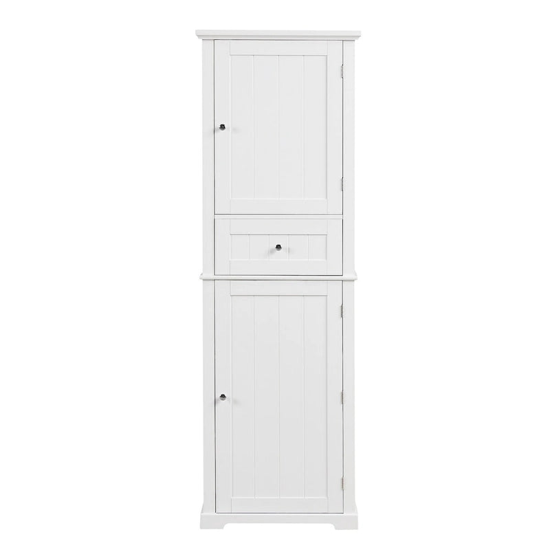22 in. W x 11 in. D x 67.3 in. H Linen Cabinet with Drawer and Adjustable Shelf