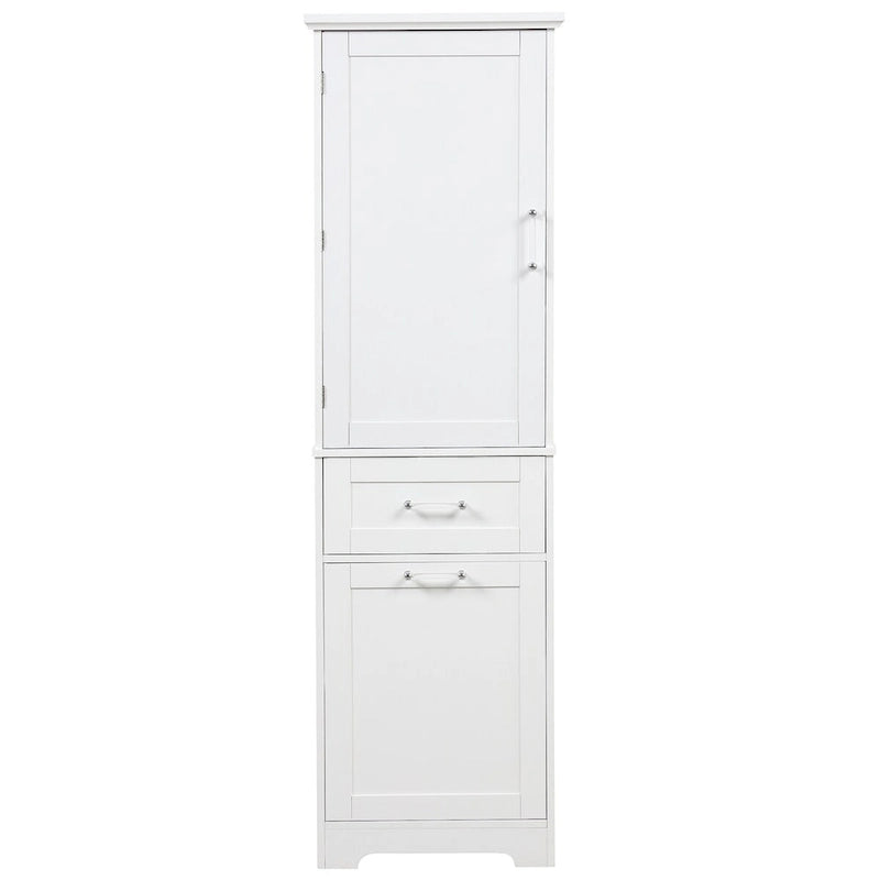 13 in. W x 20 in. D x 68.1 in. H Linen Cabinet with Two Different Size Drawers and Adjustable Shelf