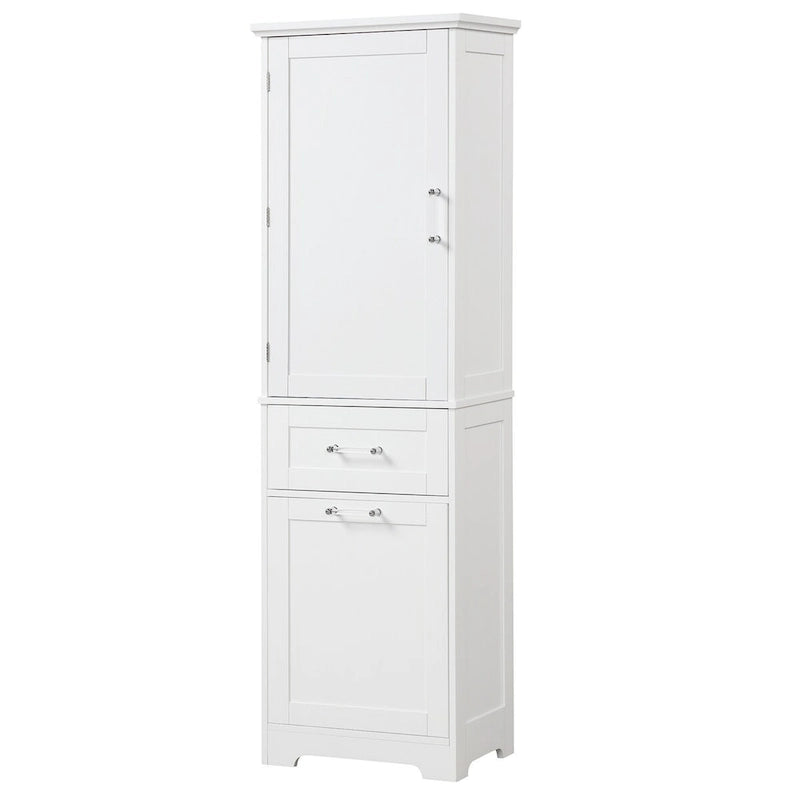 13 in. W x 20 in. D x 68.1 in. H Linen Cabinet with Two Different Size Drawers and Adjustable Shelf