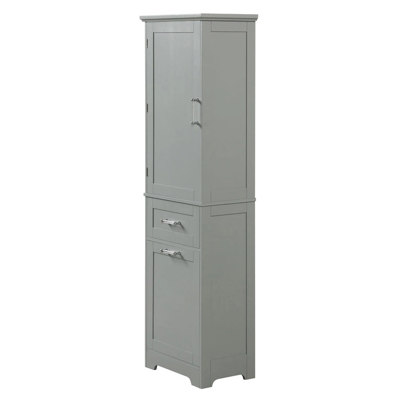 13 in. W x 20 in. D x 68.1 in. H Linen Cabinet with Two Different Size Drawers and Adjustable Shelf