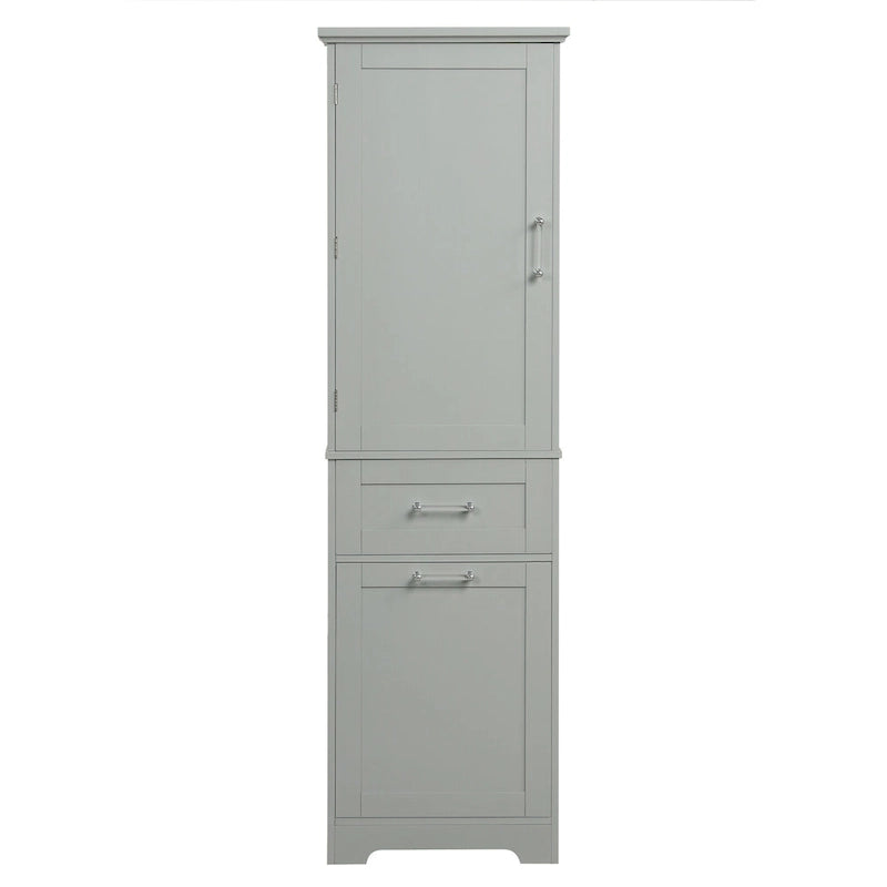 13 in. W x 20 in. D x 68.1 in. H Linen Cabinet with Two Different Size Drawers and Adjustable Shelf