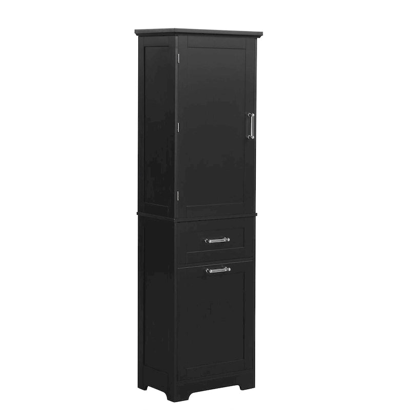 13 in. W x 20 in. D x 68.1 in. H Linen Cabinet with Two Different Size Drawers and Adjustable Shelf