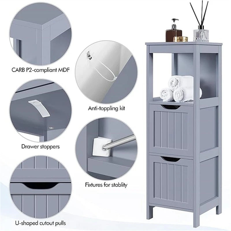 Bathroom Floor Cabinet - 11.8D x 11.8W x 35H