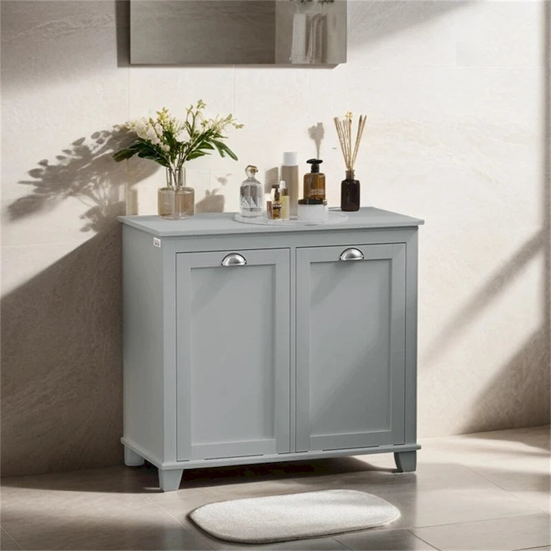 Tilt-Out Laundry Sorter Cabinet,Bathroom Storage Organizer