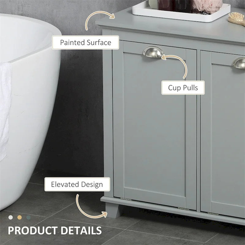 Tilt-Out Laundry Sorter Cabinet,Bathroom Storage Organizer