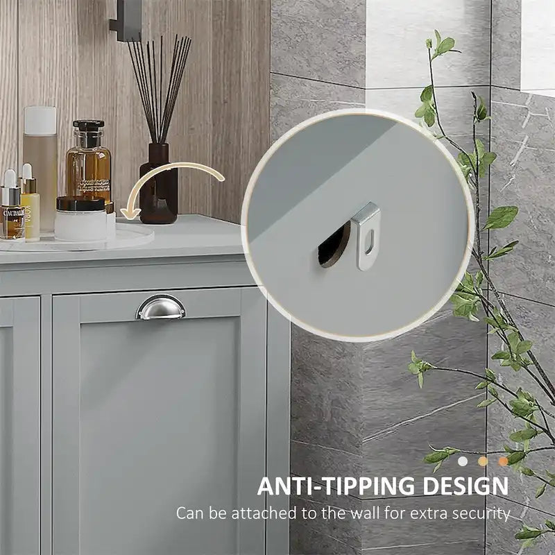 Tilt-Out Laundry Sorter Cabinet,Bathroom Storage Organizer