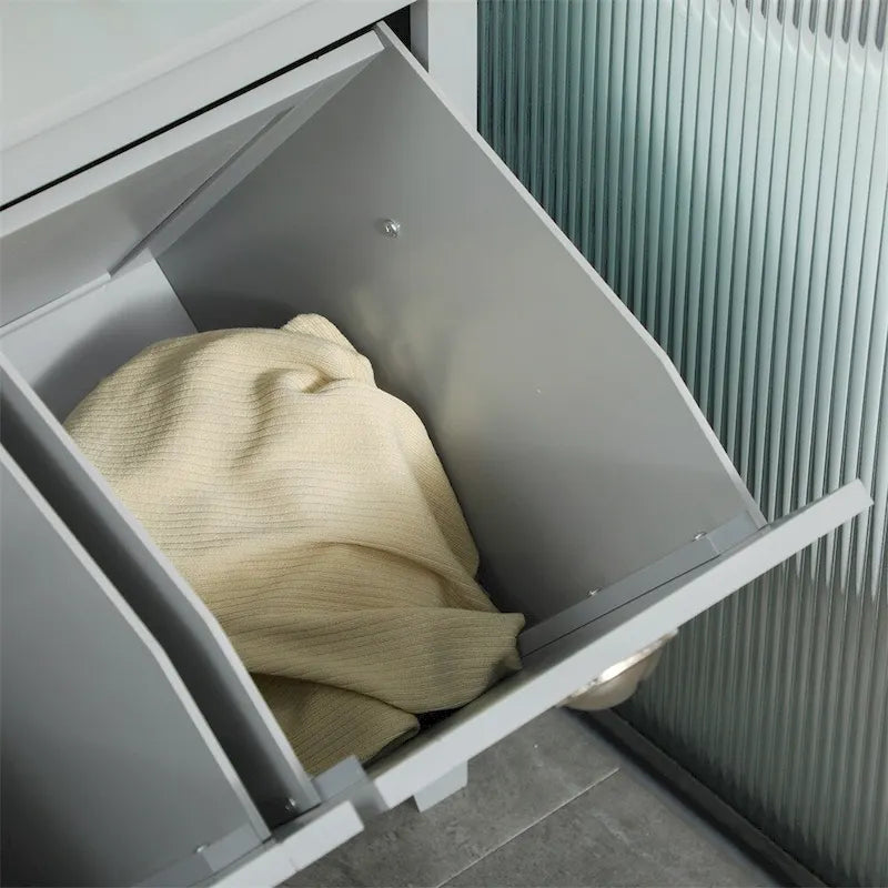 Tilt-Out Laundry Sorter Cabinet,Bathroom Storage Organizer