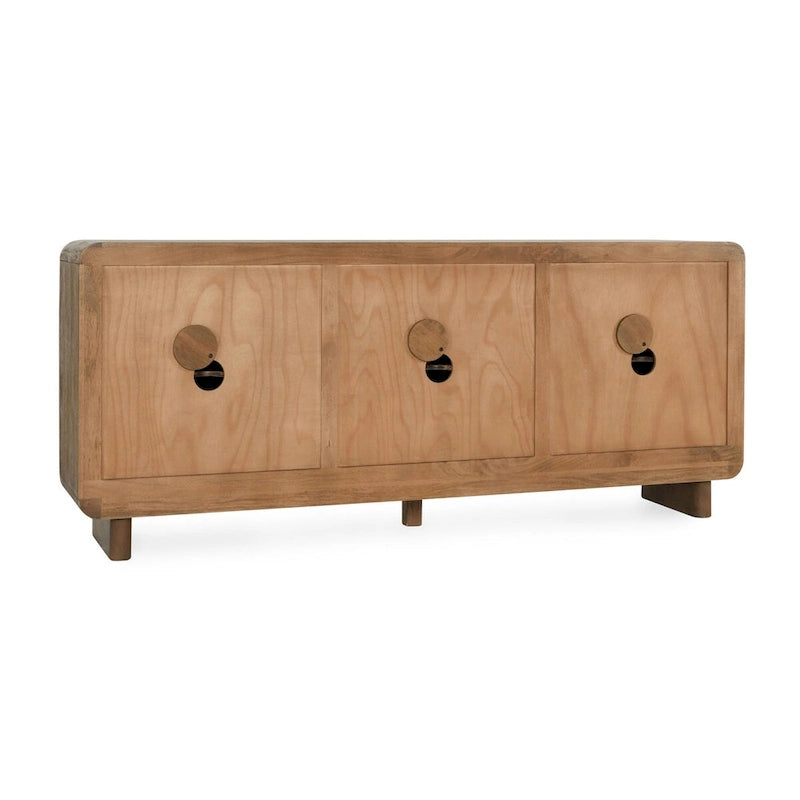 6-Door Natural Mango Wood Sideboard Buffet