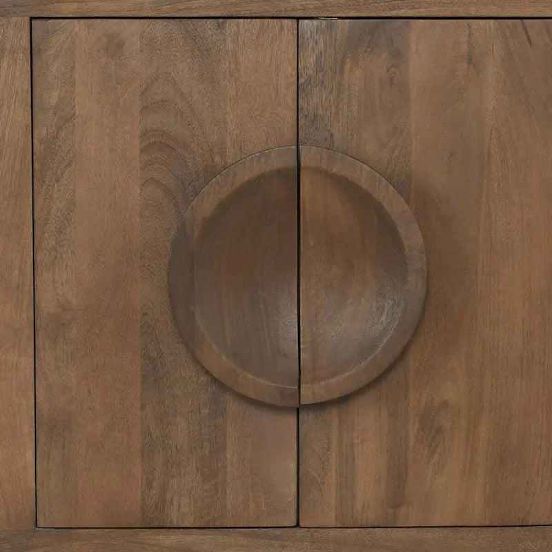 6-Door Natural Mango Wood Sideboard Buffet
