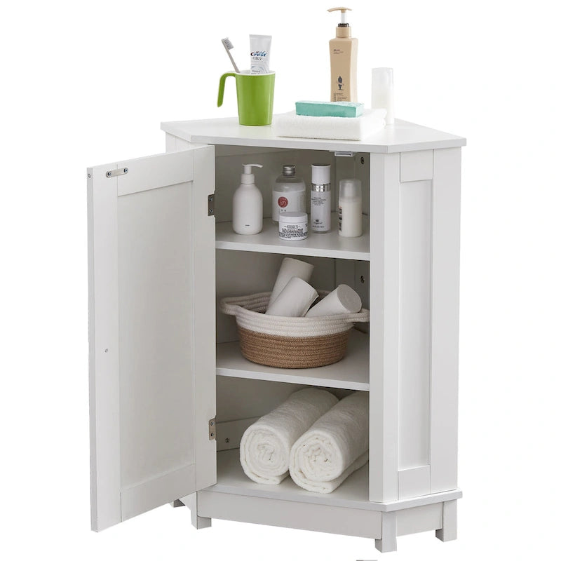 Triangle Corner Storage Cabinet with Adjustable Shelf