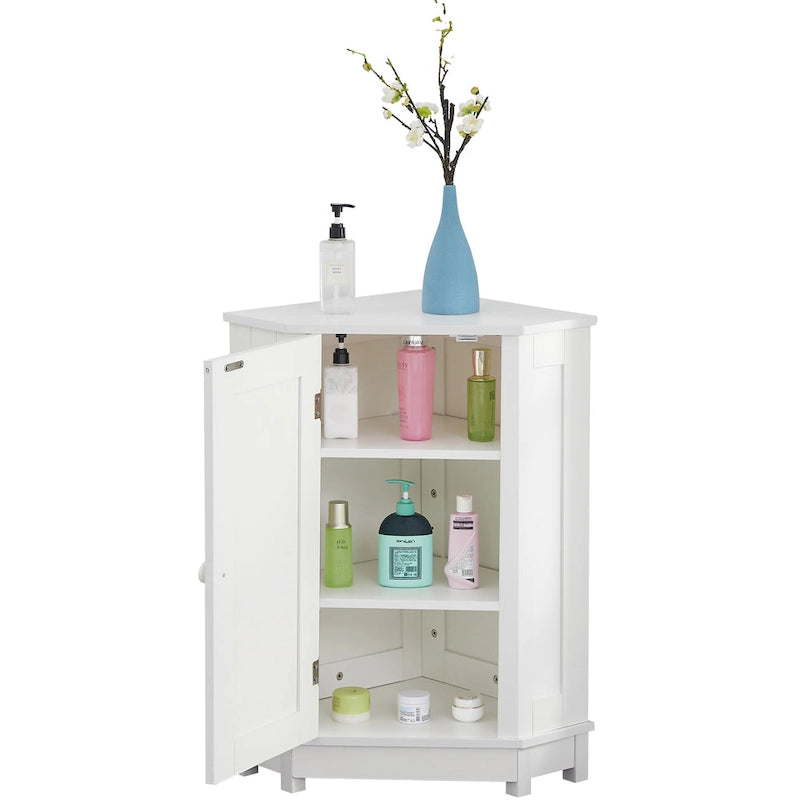 Triangle Corner Storage Cabinet with Adjustable Shelf