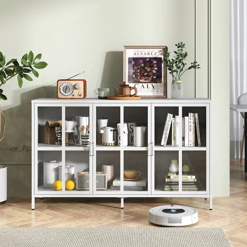 Heavy Duty Metal Modern Sideboard Buffet Cabinet